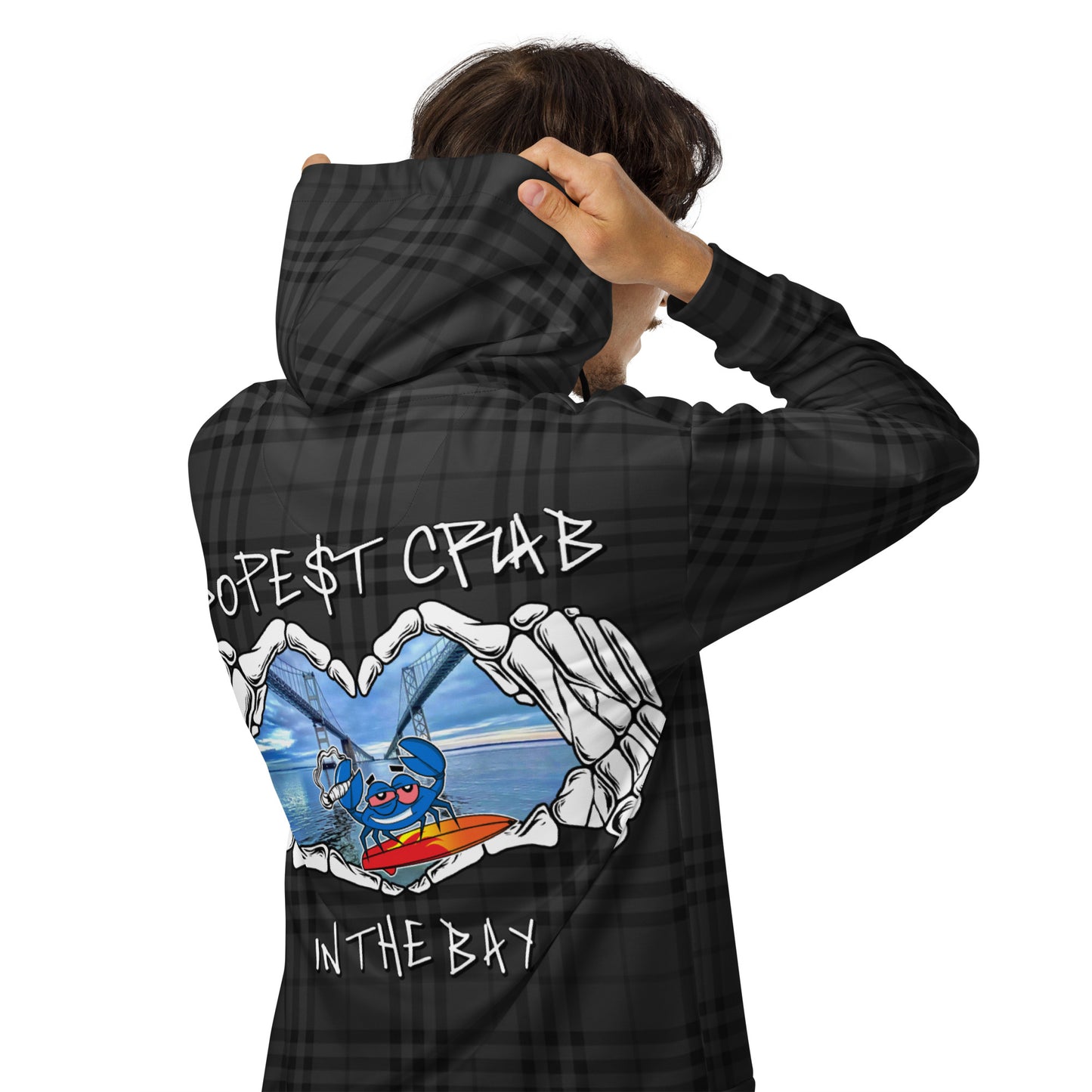 Dopest Crab Heart Hands zip hoodie